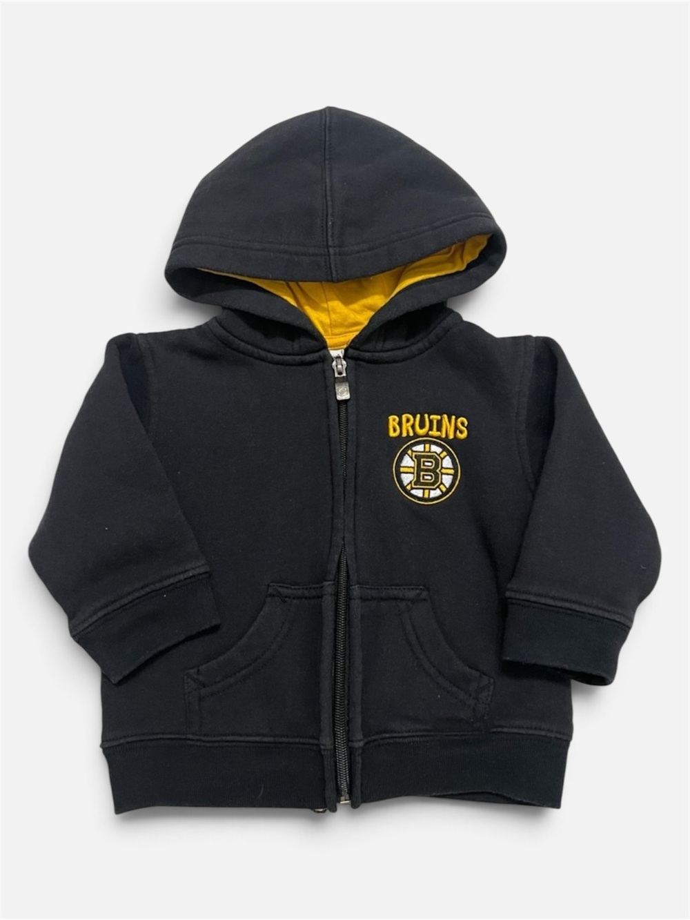 NHL Boston Bruins Baby Toddler Full Zip Hoodie Black Yellow 18M 🏒